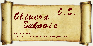 Olivera Duković vizit kartica